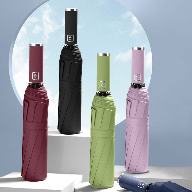 Custom Logo Ten-bone Automatic Sunshine and Rain Umbrella | Premium Corporate Gifts and Promotional Gifts