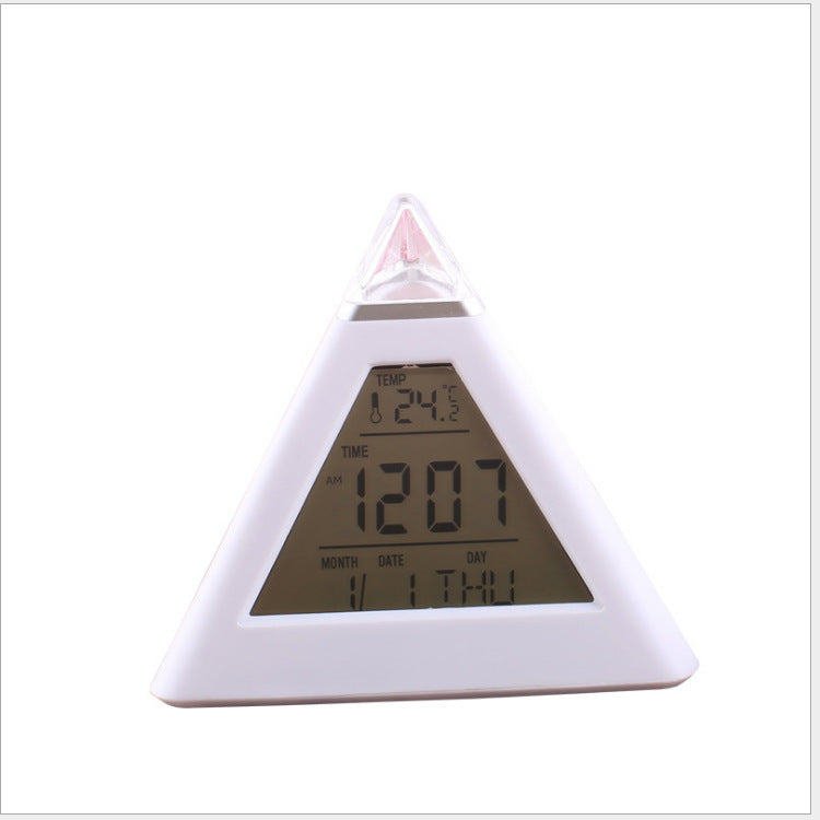 Custom Logo Pyramid Colorful Color-Changing Alarm Clock | Premium Corporate Gifts and Promotional Gifts
