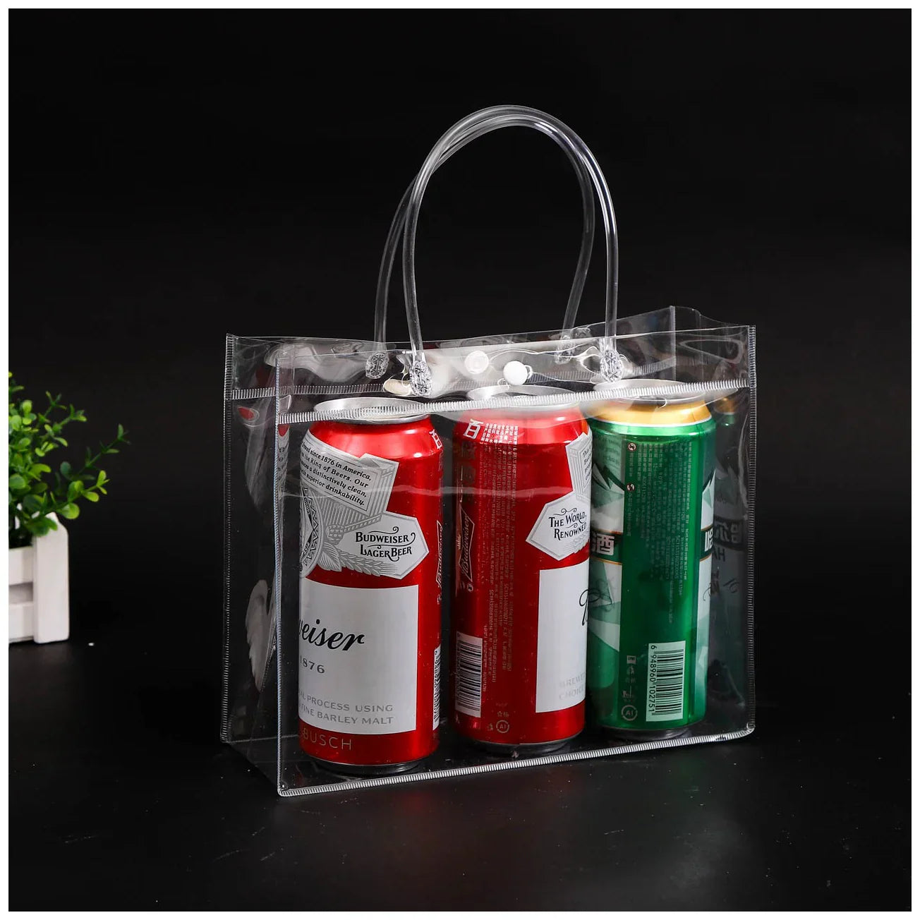 Custom Logo PVC Transparent Advertising Tote Bag Shopping Bag (Horizontal) | Premium Corporate Gifts and Promotional Gifts