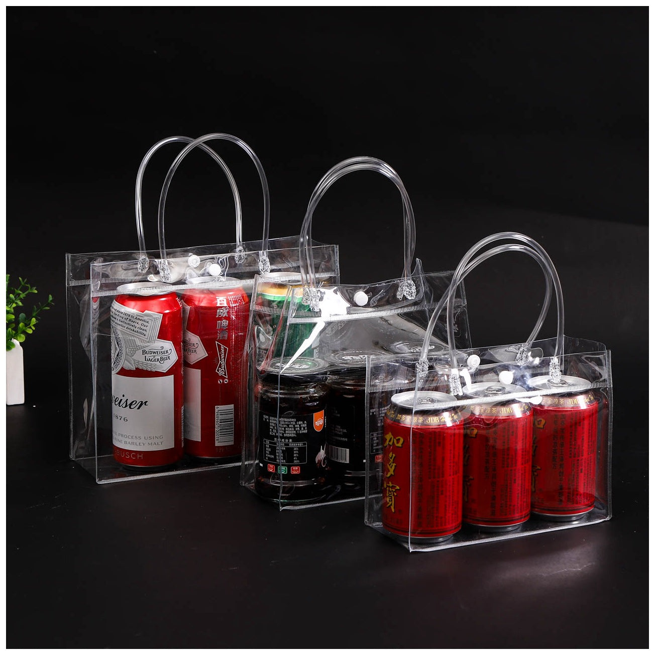 Custom Logo PVC Transparent Advertising Tote Bag Shopping Bag (Square Type) | Premium Corporate Gifts and Promotional Gifts