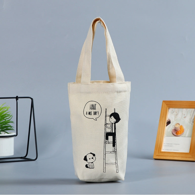 Custom Logo Canvas cup bag (with bottom and no sides) | Premium Corporate Gifts and Promotional Gifts