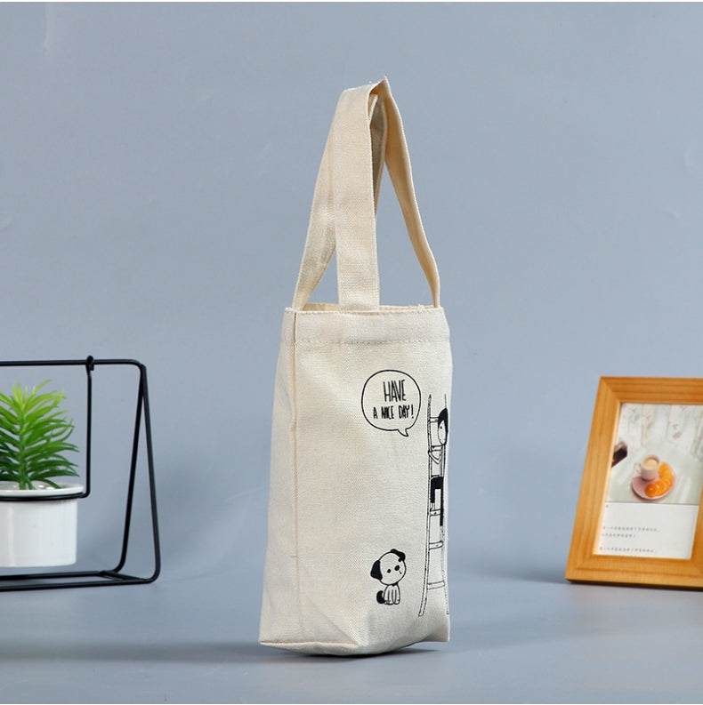Custom Logo Canvas cup bag (with bottom and no sides) | Premium Corporate Gifts and Custom Gifts