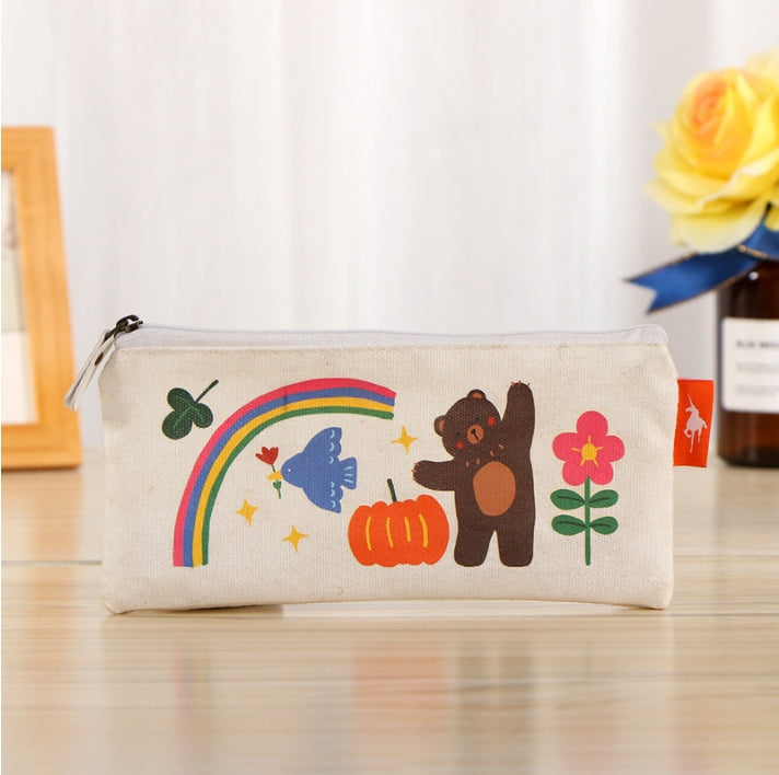 Custom Logo Cute canvas chain pencil bag | Premium Corporate Gifts and Custom Gifts