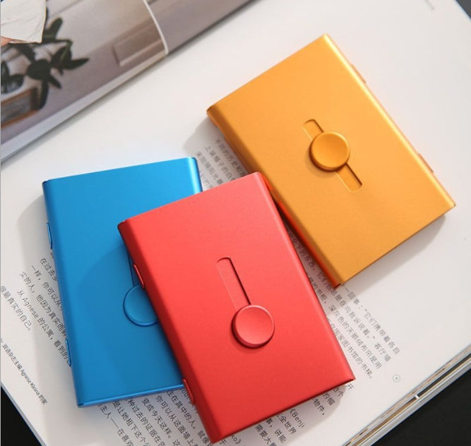 Custom Logo Aluminum Alloy Push-Behind Business Card Box | Premium Corporate Gifts and Custom Gifts