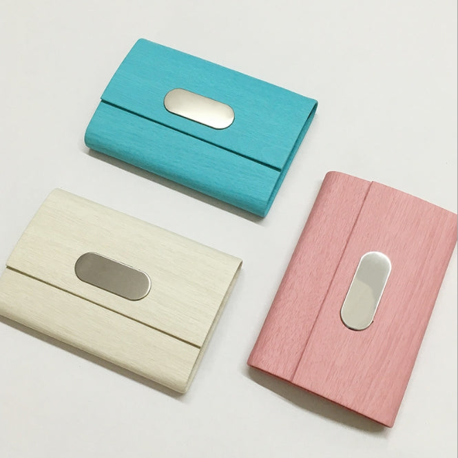 Custom Logo PU Multi-Color Wooden Business Card Holder | Premium Corporate Gifts and Custom Gifts