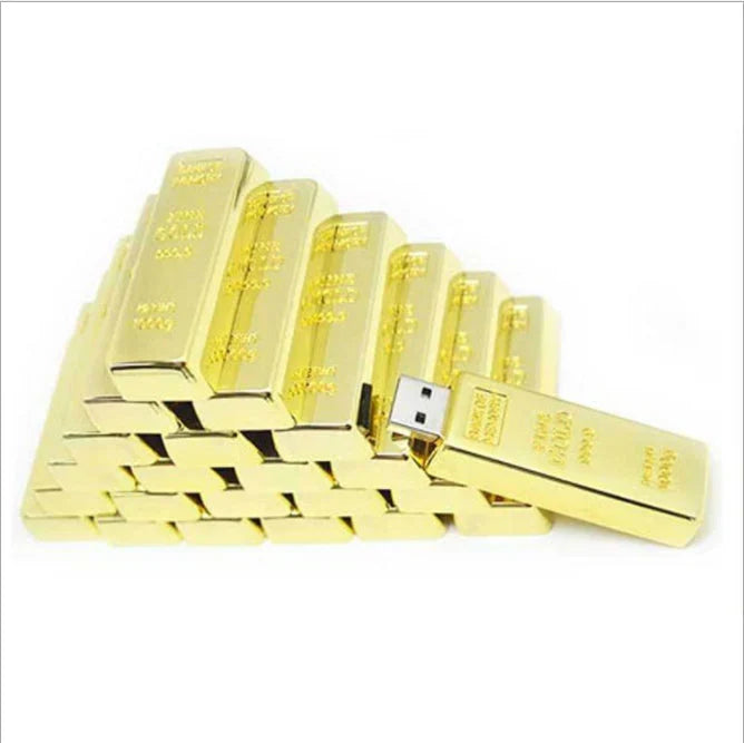 Custom Logo Gold brick-shaped flash drive | Premium Corporate Gifts and Promotional Gifts