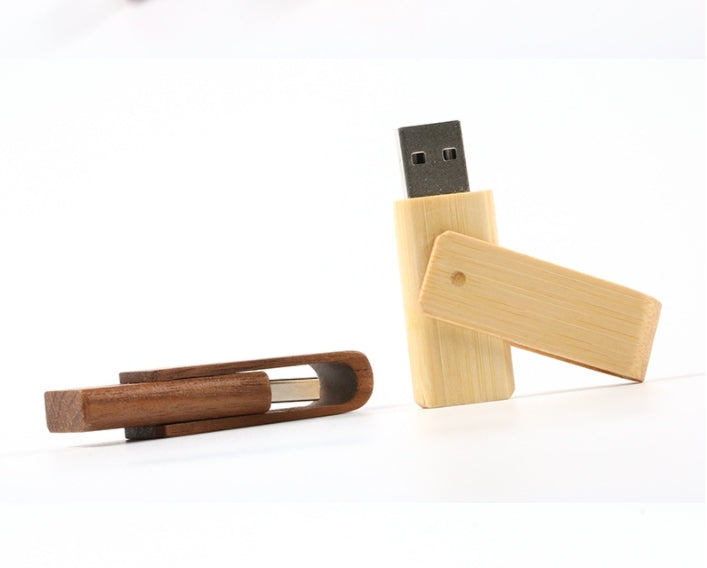 Custom Logo Wood Grain Rotating Flash Drive | Premium Corporate Gifts and Promotional Gifts