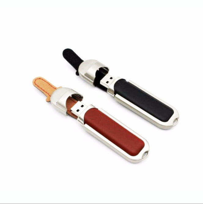Custom Logo Leather Metal Flash Drive | Premium Corporate Gifts and Promotional Gifts