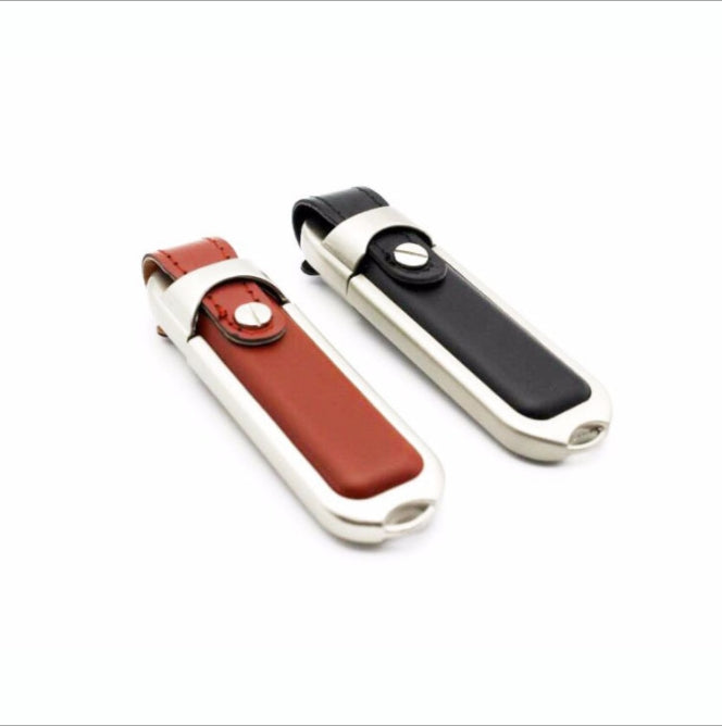 Custom Logo Leather Metal Flash Drive | Premium Corporate Gifts and Promotional Gifts