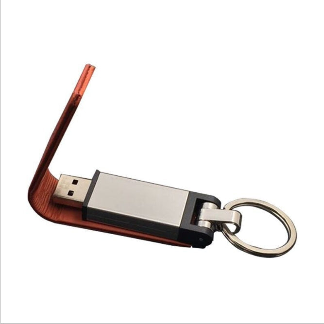 Custom Logo Textured leather case lock ring flash drive | Premium Corporate Gifts and Promotional Gifts