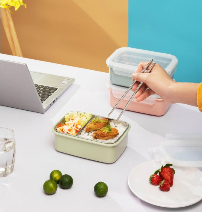 Custom Logo Japanese double-compartment bento crisper box | Premium Corporate Gifts and Promotional Gifts