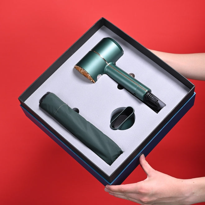Custom Logo High-end hair dryer + umbrella gift box set | Premium Corporate Gifts and Promotional Gifts