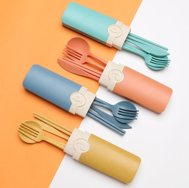 Custom Logo Simple and Environmentally Friendly Wheat Tableware Set | Premium Corporate Gifts and Promotional Gifts