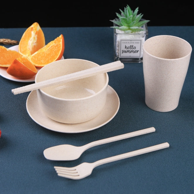 Custom Logo Eco-friendly Wheat Straw Six-Piece Set | Premium Corporate Gifts and Promotional Gifts