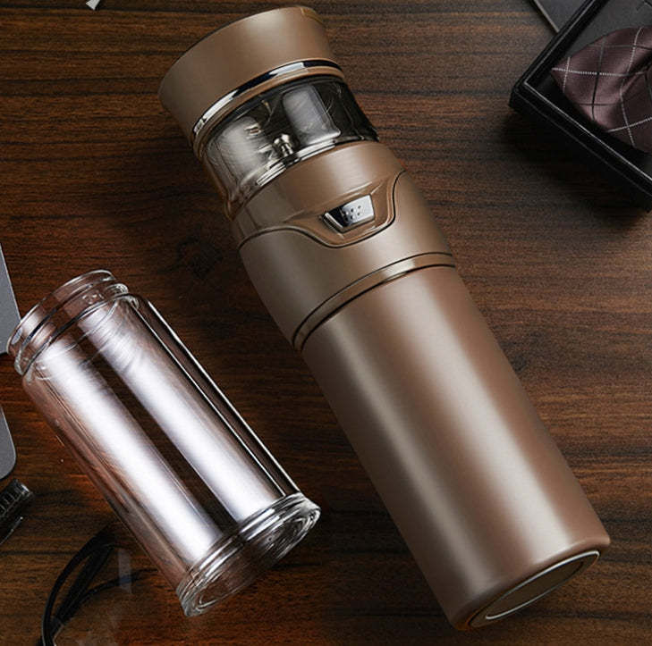 Custom Logo Textured Stainless Steel Tea Water Separation Thermos Cup Gift Box | Premium Corporate Gifts and Promotional Gifts