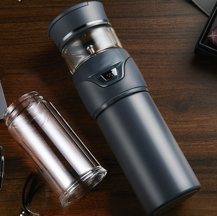 Custom Logo Textured Stainless Steel Tea Water Separation Thermos Cup Gift Box | Premium Corporate Gifts and Promotional Gifts