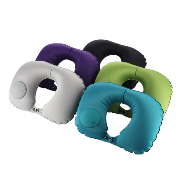 Custom Logo Press-type inflatable neck pillow (milk shredded) | Premium Corporate Gifts and Promotional Gifts