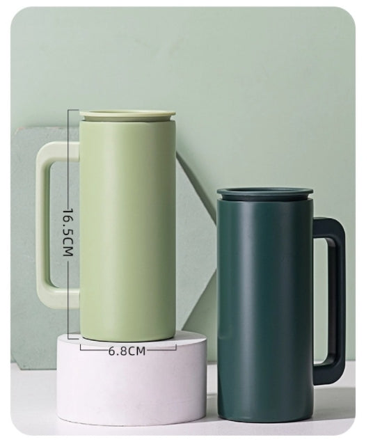 Custom Logo Textured Frosted Handle Vacuum Coffee Cup | Premium Corporate Gifts and Promotional Gifts