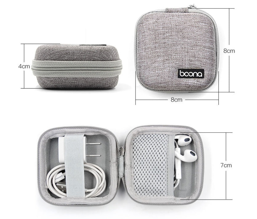 Custom Logo Headphone Cable Storage Box Hard Shell Bag | Premium Corporate Gifts and Promotional Gifts