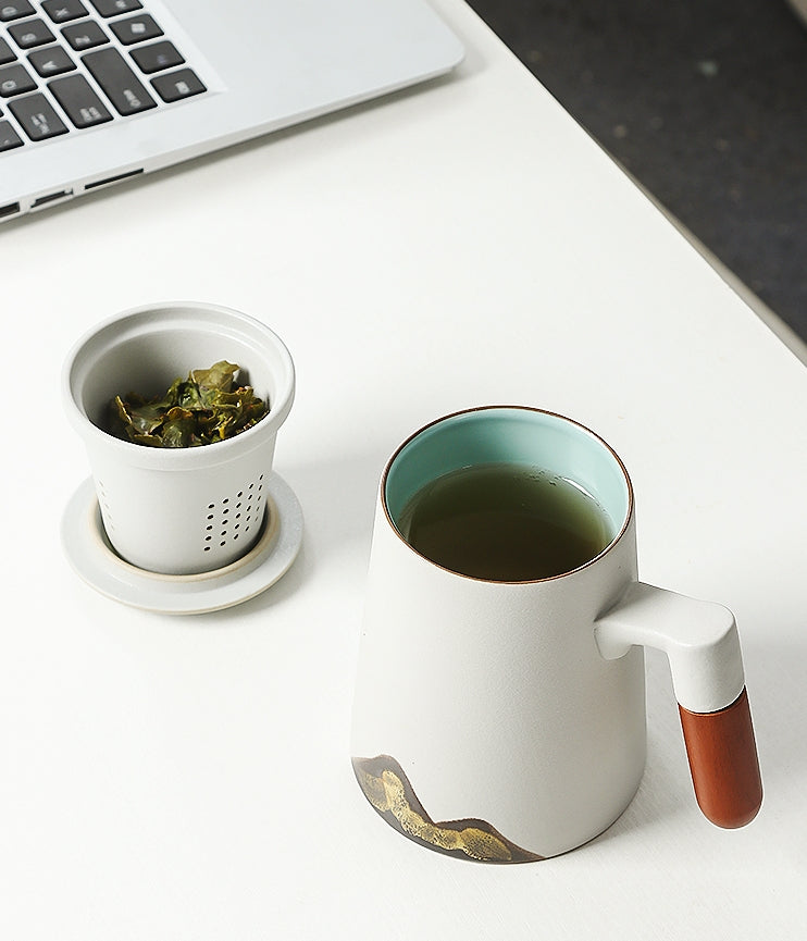 Custom Logo Yuanshan Tea Water Tea Cup Ceramic Mug Corporate Gift Box 450 ml | Premium Corporate Gifts and Custom Gifts