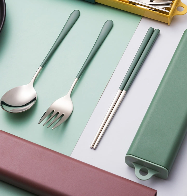 Custom Logo   304 stainless steel pull-out cutlery set | Premium Corporate Gifts and Promotional Gifts