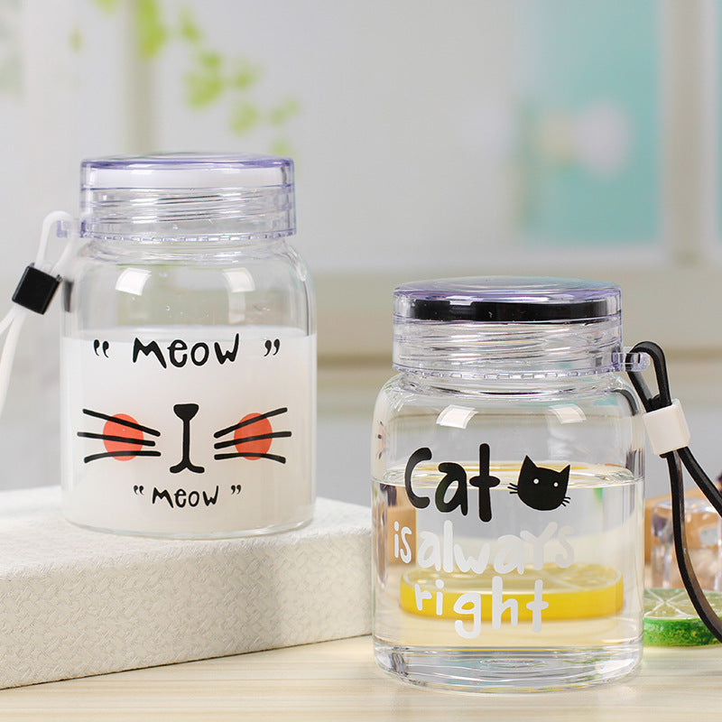 Custom Logo Cartoon Meow Meow Glass Cup | Premium Corporate Gifts and Promotional Gifts
