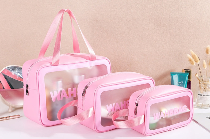 Custom Logo Pink Travel Capacity Portable Toiletry Bag | Premium Corporate Gifts and Custom Gifts
