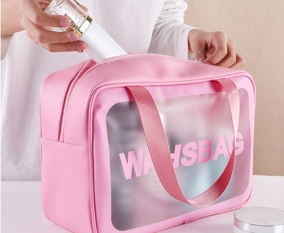 Custom Logo Pink Travel Capacity Portable Toiletry Bag | Premium Corporate Gifts and Custom Gifts
