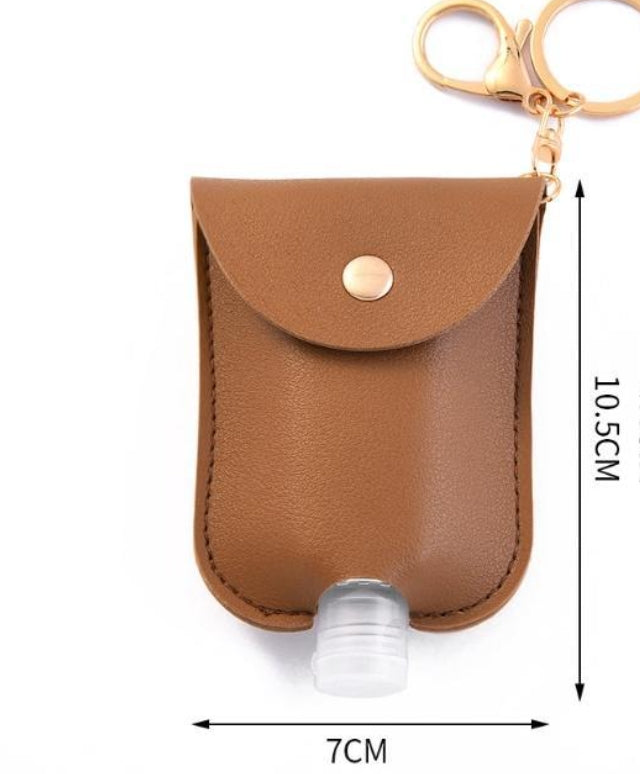 Custom Logo Leather Cover Epidemic Prevention Bottle Keychain | Premium Corporate Gifts and Custom Gifts