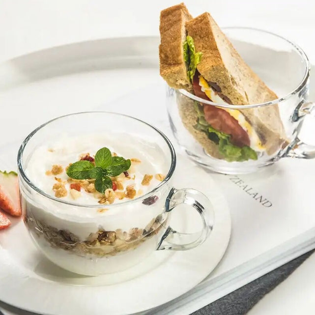 Custom Logo Glass Arc Milk Coffee Cup | Premium Corporate Gifts and Promotional Gifts