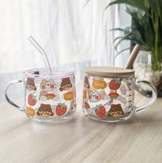 Custom Logo Bamboo lid heat-resistant glass cup | Premium Corporate Gifts and Custom Gifts