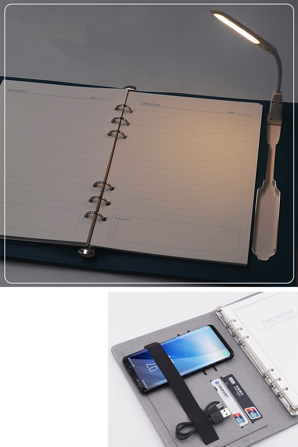 Custom Logo Charging Premium Multifunctional Office Notebook with Desk Lamp | Premium Corporate Gifts and Promotional Gifts