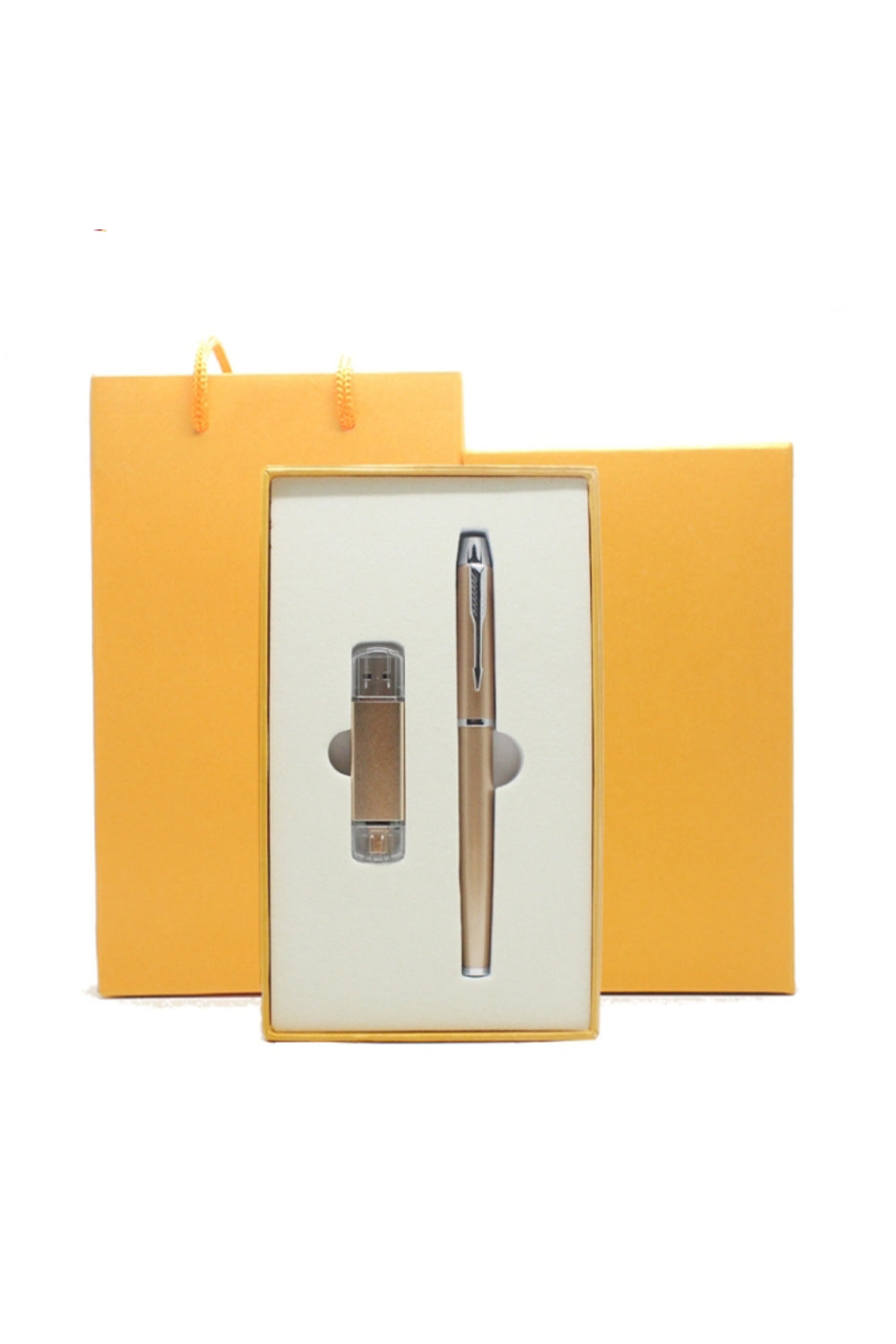 Custom Logo Textured USB Metal Pen Gift Box Set | Premium Corporate Gifts and Promotional Gifts