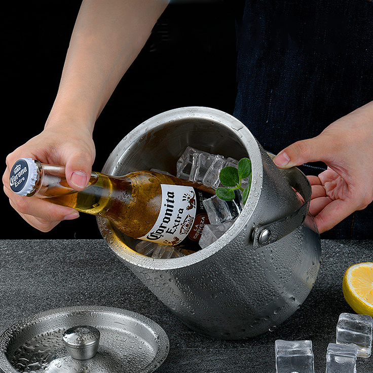 Custom Logo Portable Stainless Steel Ice Bucket 1.6L | Premium Corporate Gifts and Promotional Gifts