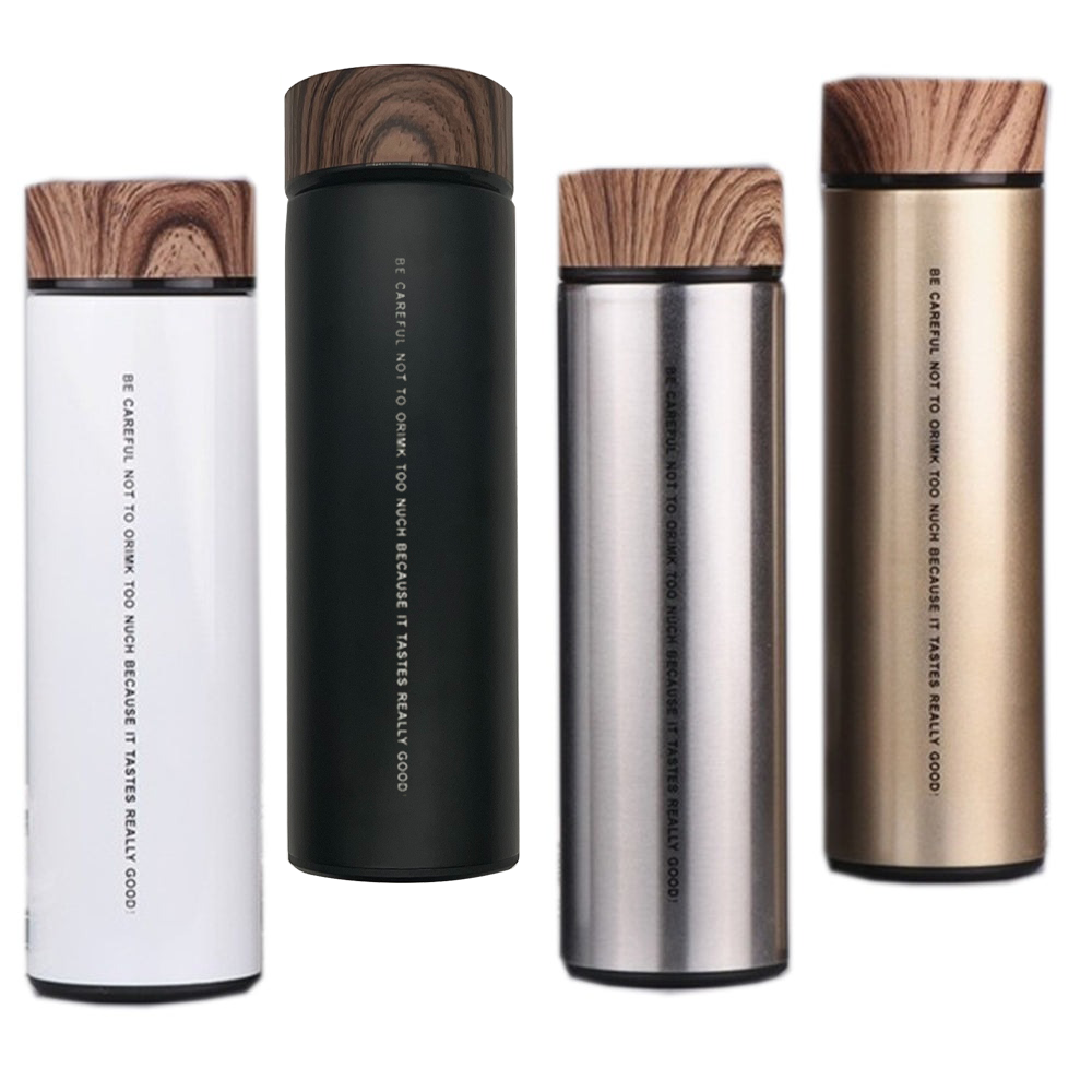 Custom Logo Wood Grain Lid Thermos Mug | Premium Corporate Gifts and Promotional Gifts