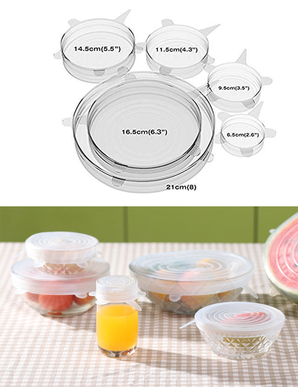 Custom Logo Silicone Fresh-keeping Lid 6-piece set | Premium Corporate Gifts and Promotional Gifts