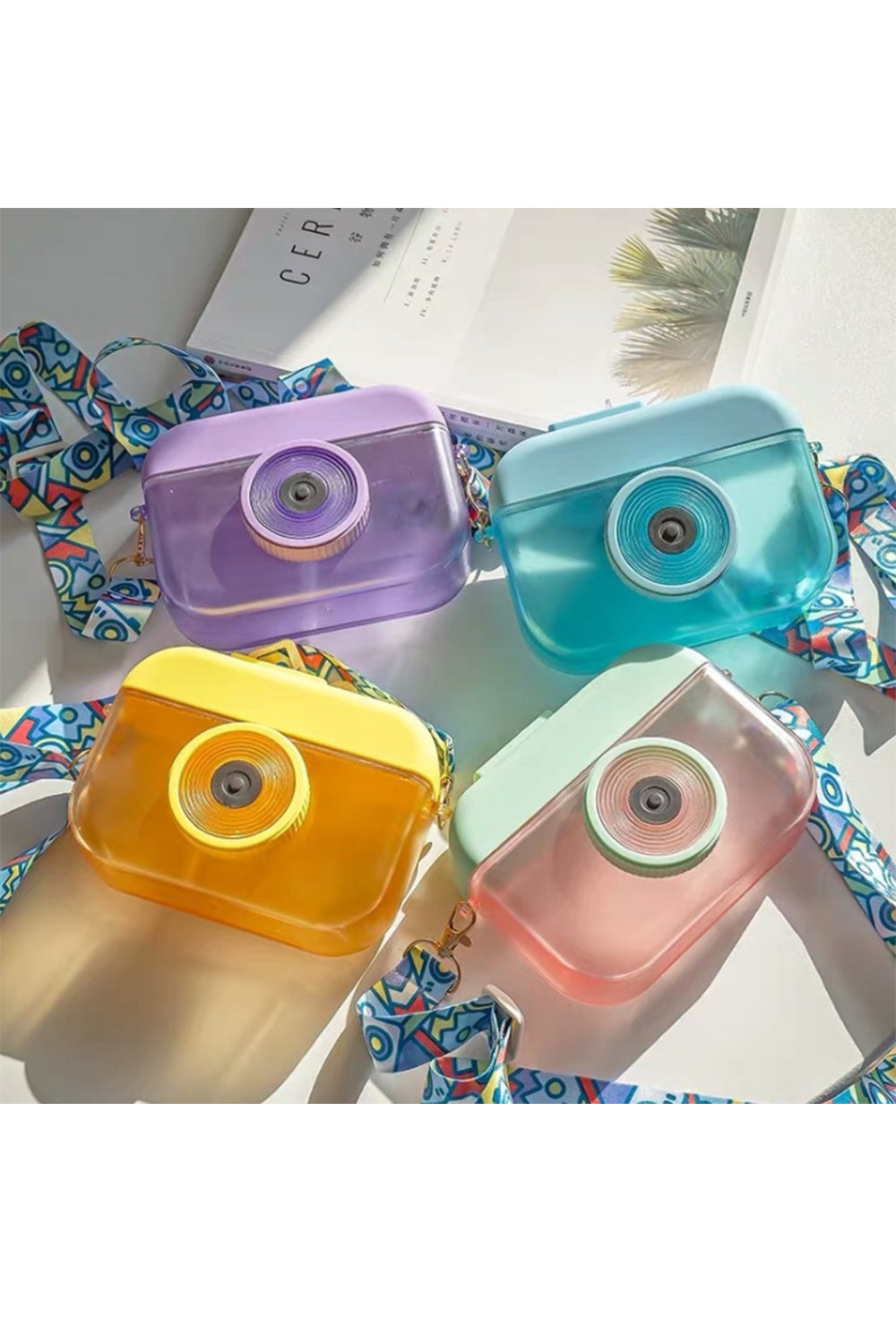 Custom Logo Cute camera-shaped straw bottle | Premium Corporate Gifts and Promotional Gifts