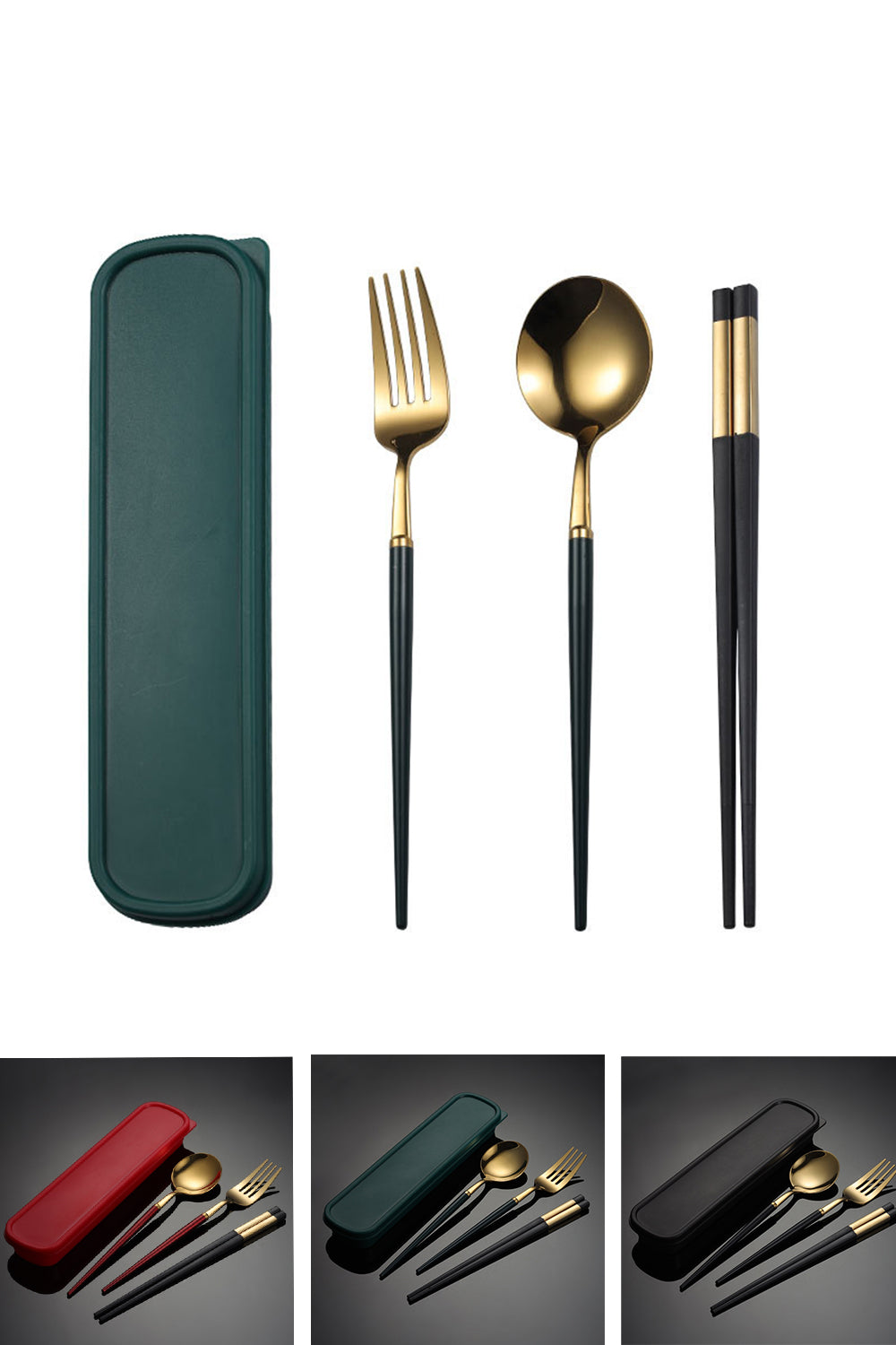 Custom Logo Exquisite 304 Tableware Three-Piece Set | Premium Corporate Gifts and Promotional Gifts