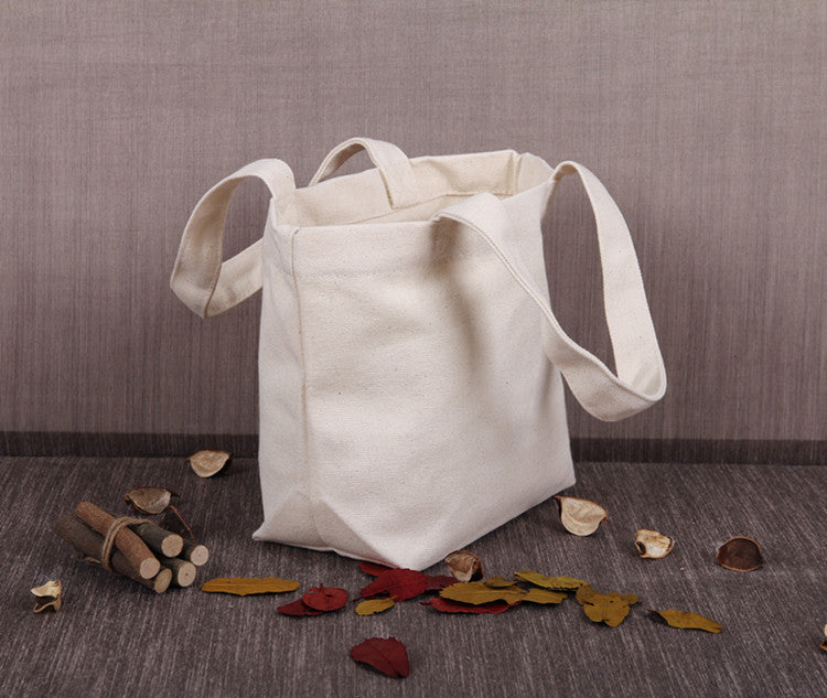 Custom Logo Eco-friendly canvas shopping bag tote bag (with bottom and no sides) | Premium Corporate Gifts and Promotional Gifts