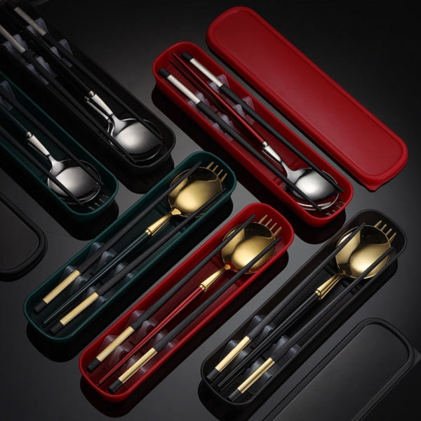 Custom Logo Exquisite 304 Tableware Three-Piece Set | Premium Corporate Gifts and Promotional Gifts