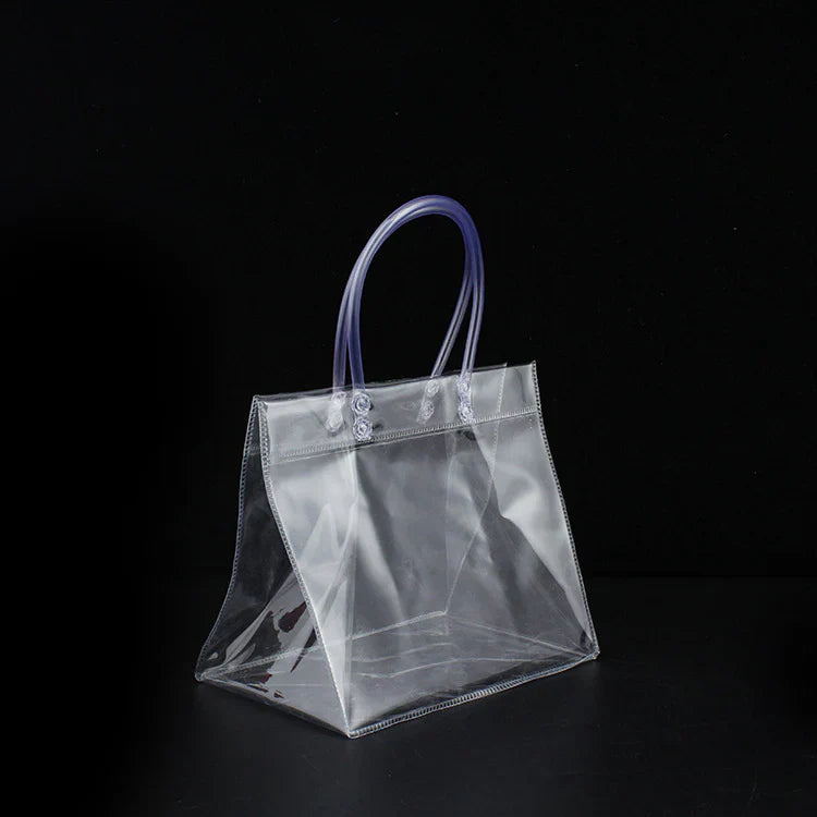 Custom Logo PVC Transparent Advertising Tote Bag Shopping Bag (Horizontal) | Premium Corporate Gifts and Custom Gifts