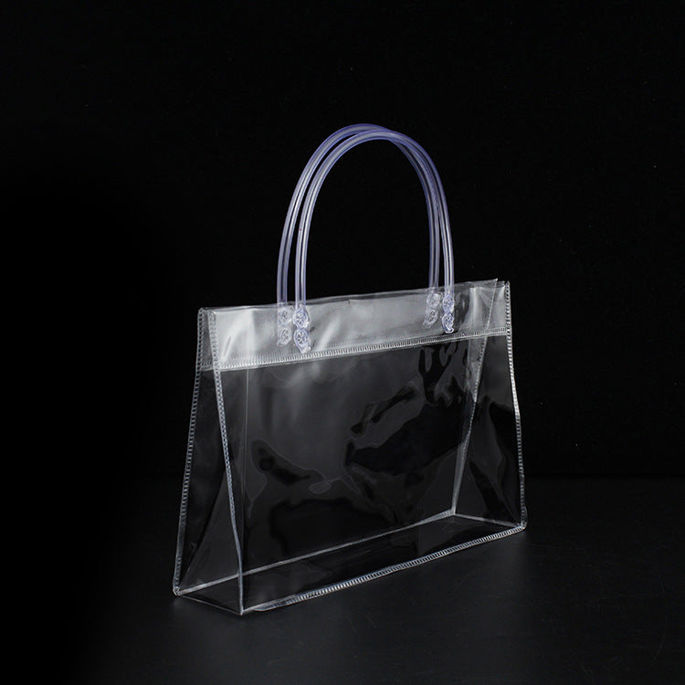 Custom Logo PVC Transparent Advertising Tote Bag Shopping Bag (Horizontal) | Premium Corporate Gifts and Custom Gifts