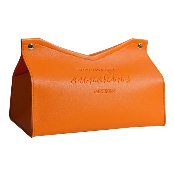 Textured Thick Leather Tissue Paper Box, view 3 of 8
