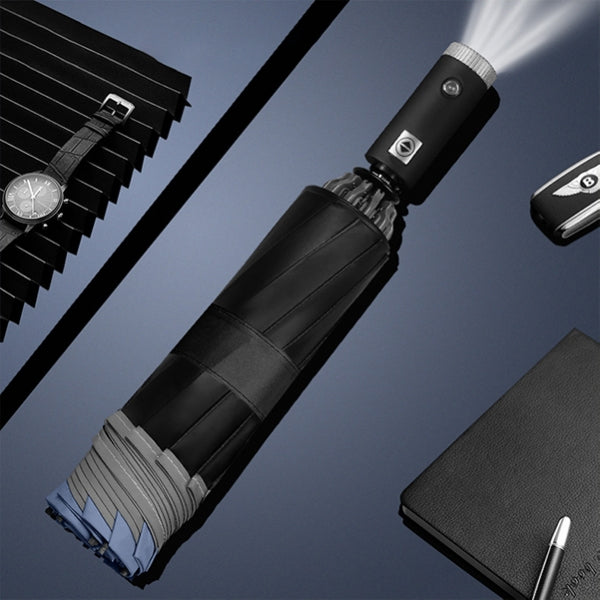 Custom Logo LED Light Folding Reverse Umbrella | Premium Corporate Gifts and Custom Gifts