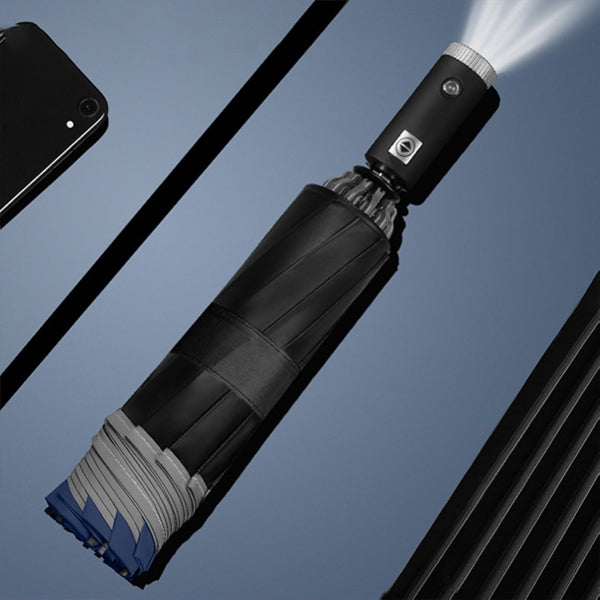 Custom Logo LED Light Folding Reverse Umbrella | Premium Corporate Gifts and Promotional Gifts