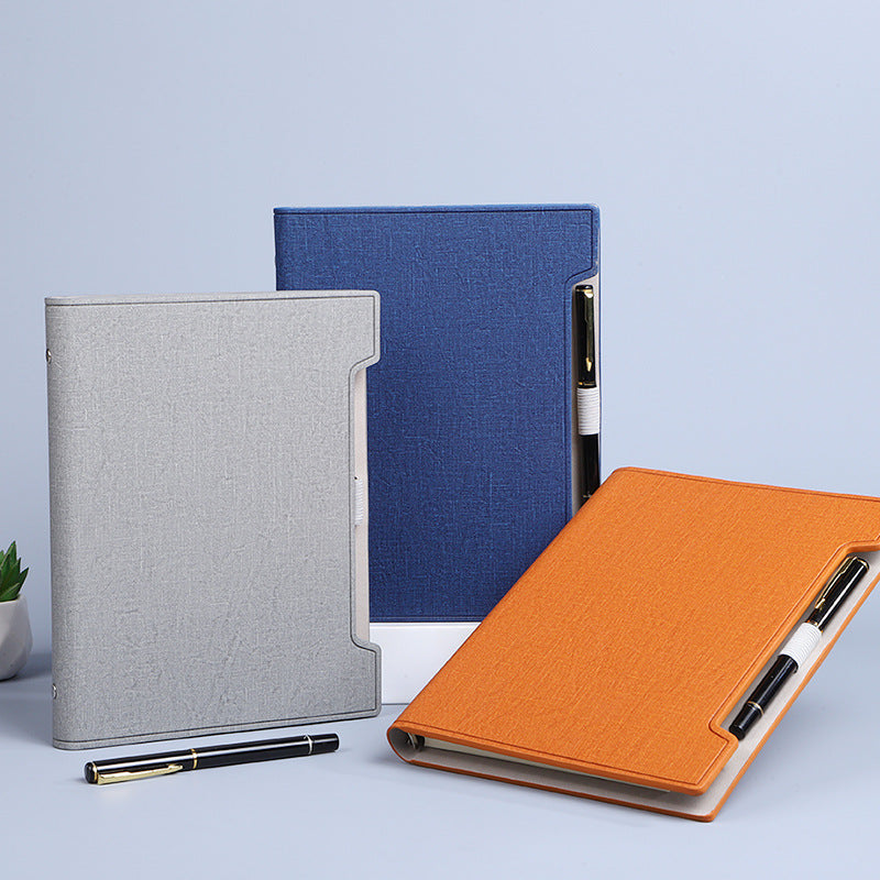 Custom Logo Business Loose-leaf Pen Slot Notebook | Premium Corporate Gifts and Promotional Gifts