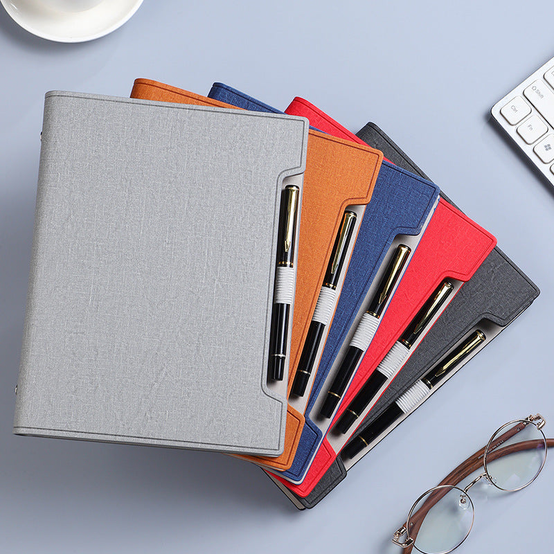 Custom Logo Business Loose-leaf Pen Slot Notebook | Premium Corporate Gifts and Custom Gifts