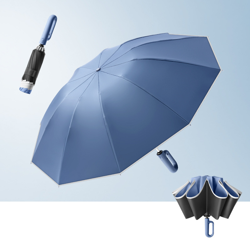 Custom Logo Automatic Reverse Ring Folding Umbrella | Premium Corporate Gifts and Promotional Gifts