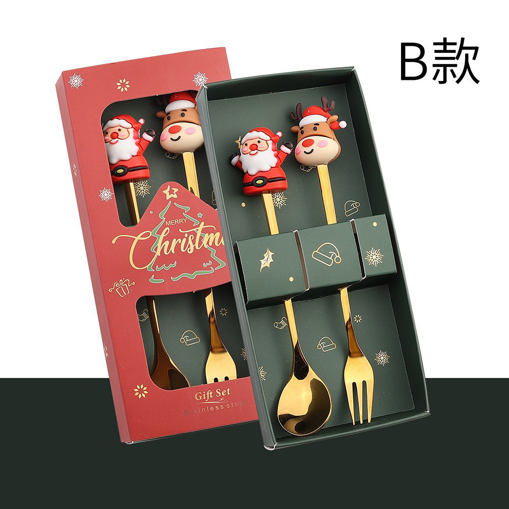 Custom Logo Christmas Stainless Steel Tableware Set | Premium Corporate Gifts and Promotional Gifts