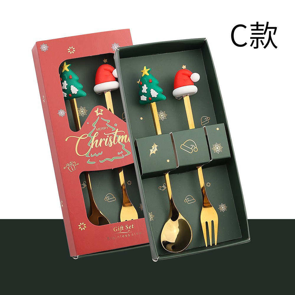 Custom Logo Christmas Stainless Steel Tableware Set | Premium Corporate Gifts and Promotional Gifts